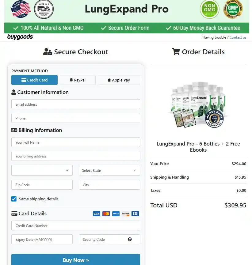 LungExpand Pro Order Page